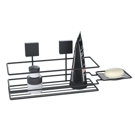 Soporte para shampoo con jabonera NEGRO
