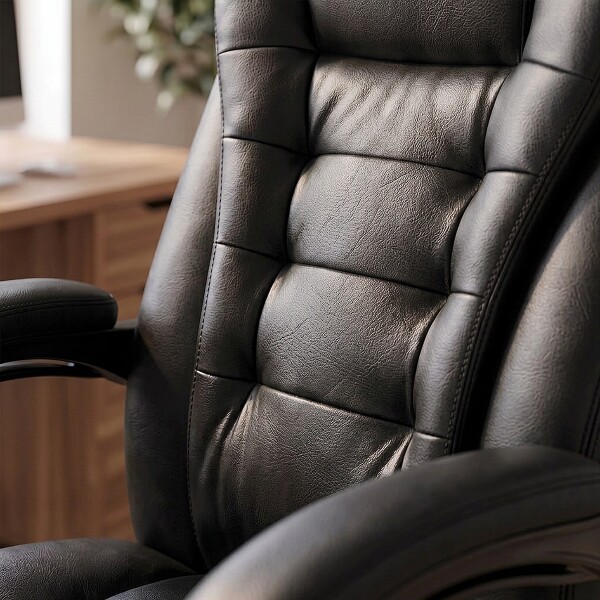 Silla Oficina Sillon Escritorio Ejecutiva Ergonomica Cuero con apoyapies IMBACK Color Negro Silla Oficina Sillon Escritorio Ejecutiva Ergonomica Cuero con apoyapies IMBACK Color Negro