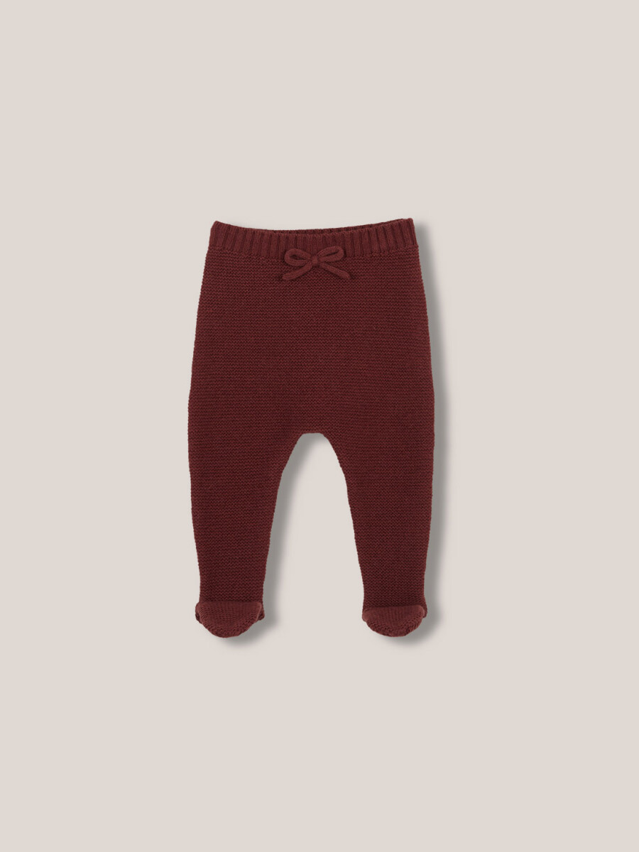 Polaina De Punto Rojo Oscuro