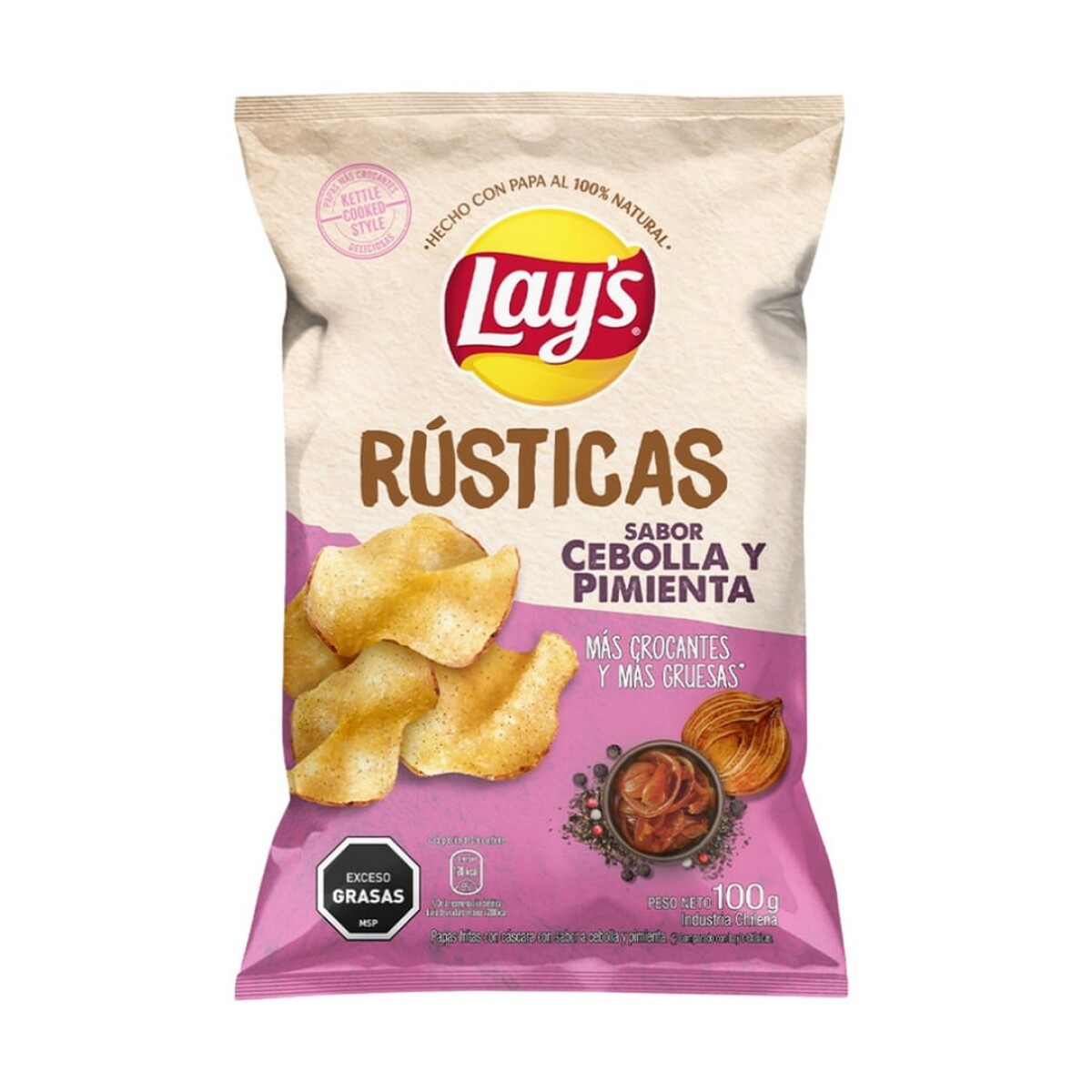 LAYS RUSTICAS CEBOLLA PIM 100G 