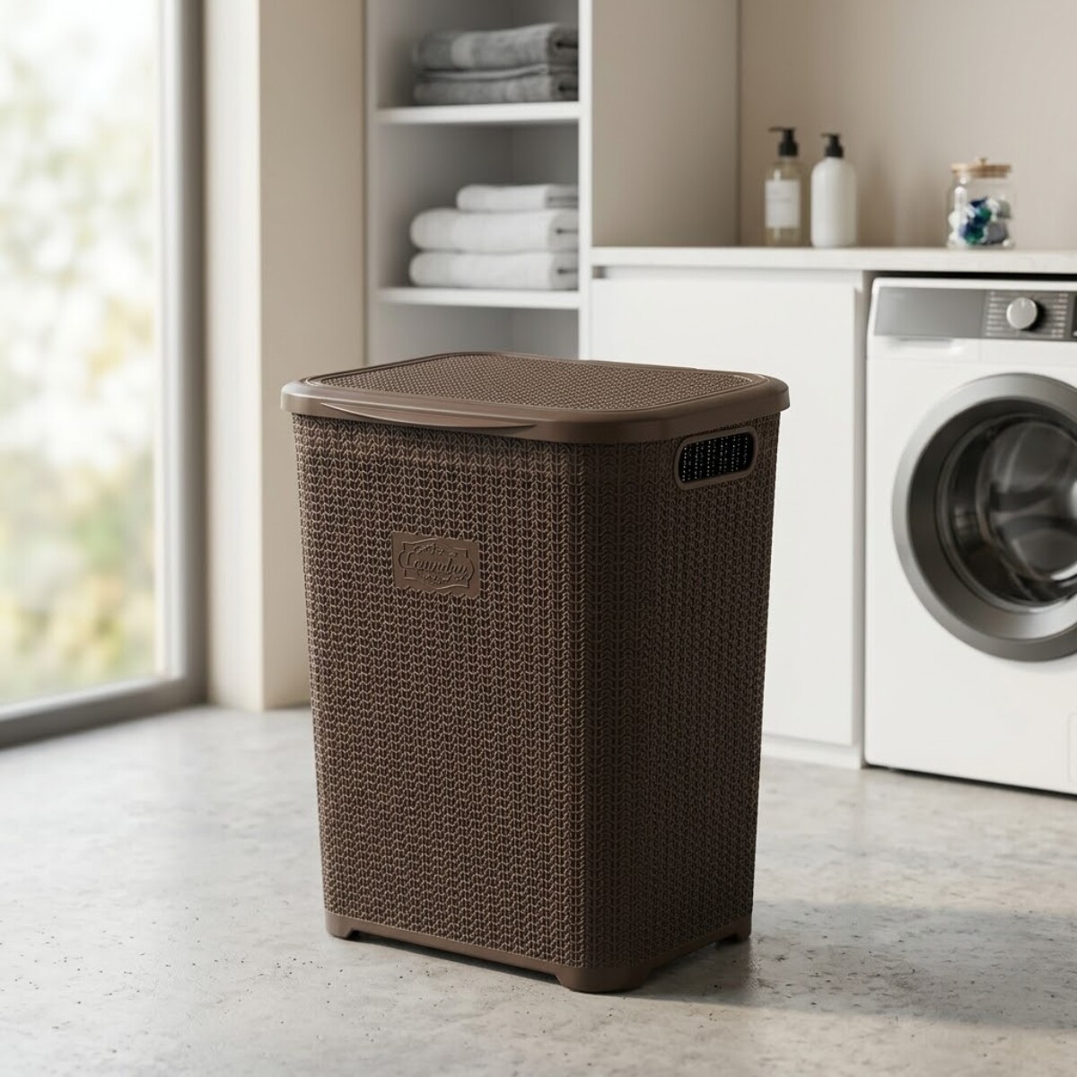 Canasto organizador para ropa 45lts - MARRON OSCURO 