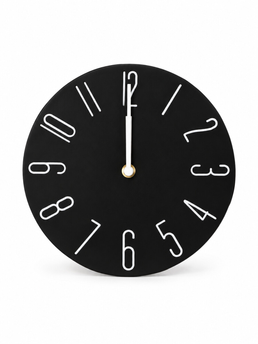 RELOJ DE PARED CHATO 3D - NEGRO 