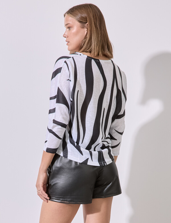 Blusa Tejido Printed BLANCO/NEGRO