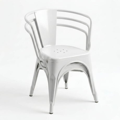 Silla Tolix Fade To Black Metálica Reposabrazo Blanco