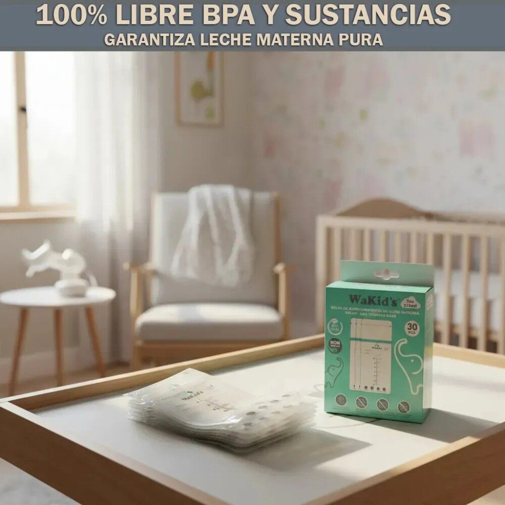 Bolsas almacenamiento leche Wakids 210ml (30pz) Bolsas almacenamiento leche Wakids 210ml (30pz)