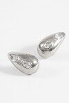 Aros gota strass acero plateado