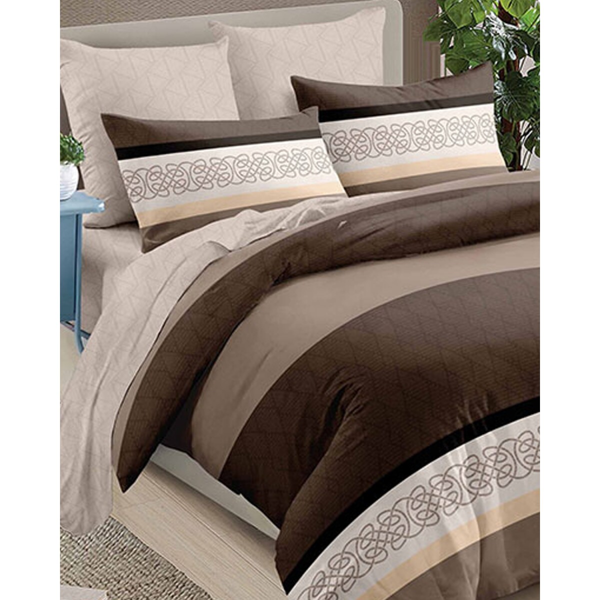 Juego de sábanas Cotton Flor Zyporah 2 plazas sommier 2.25 x 2.45mts - 275 