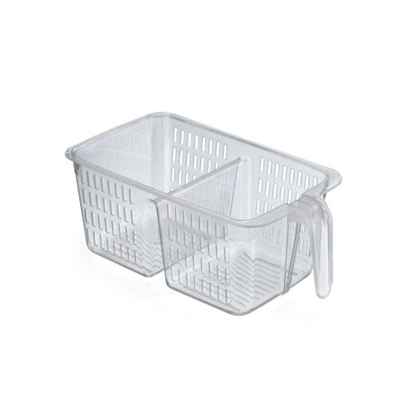 CESTO ORGANIZADOR CON ASA DOBLE CRISTAL 34 x 19 x 14 CM CESTO ORGANIZADOR CON ASA DOBLE CRISTAL 34 x 19 x 14 CM
