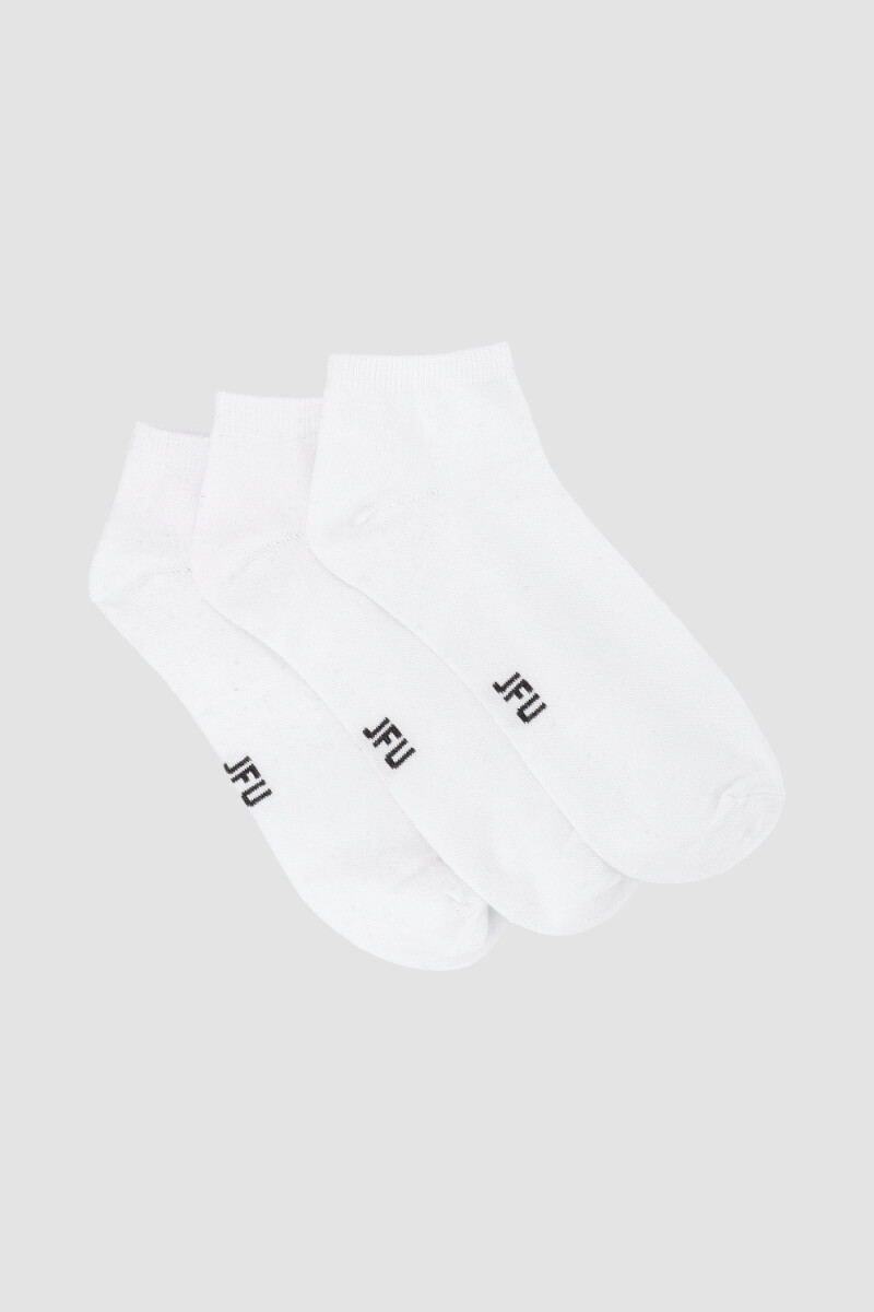 Pack x3 medias ciclista lisas Blanco