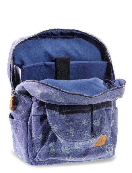 MOCHILA DE LONA ESTAMPADA Azul