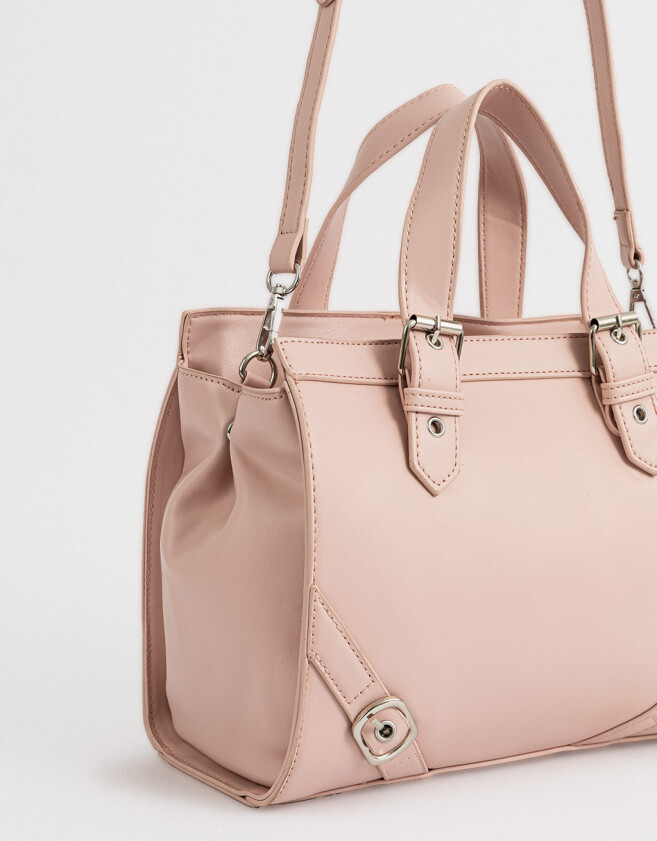 City Cartera City Con Hebillas - Rosa Viejo