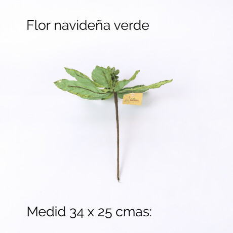 Flor Navideña Verde 34x25cm Flor Navideña Verde 34x25cm