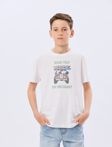 REMERA ESTAMPADA DE ALGODÓN Blanco