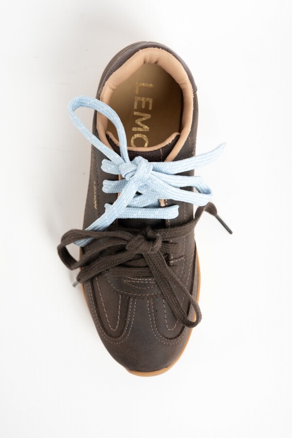 Zapatilla Cuero Chocolate