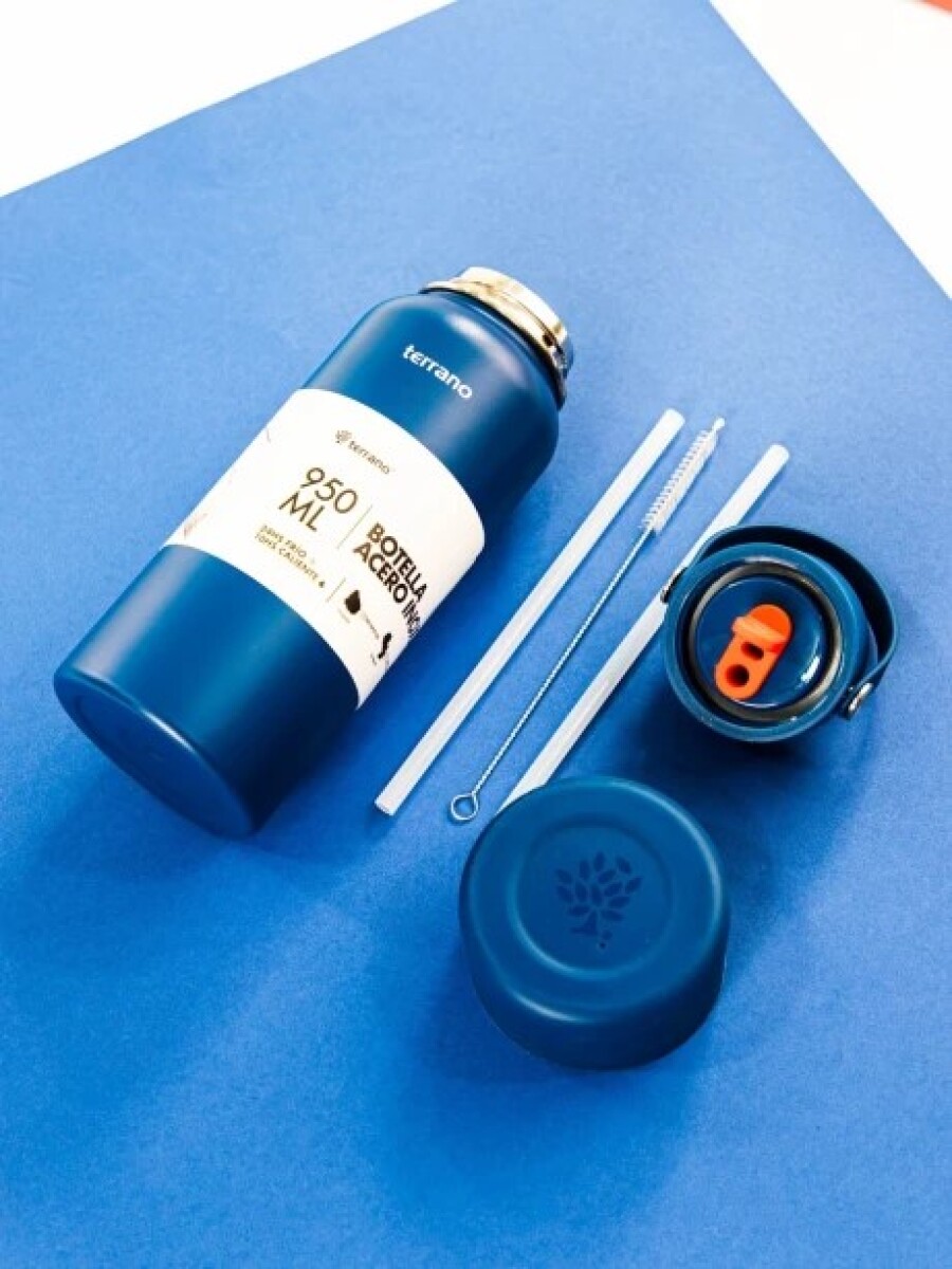 BOTELLA TERRANO TERMICA C/PICO 950ML AZUL METALIZADO 
