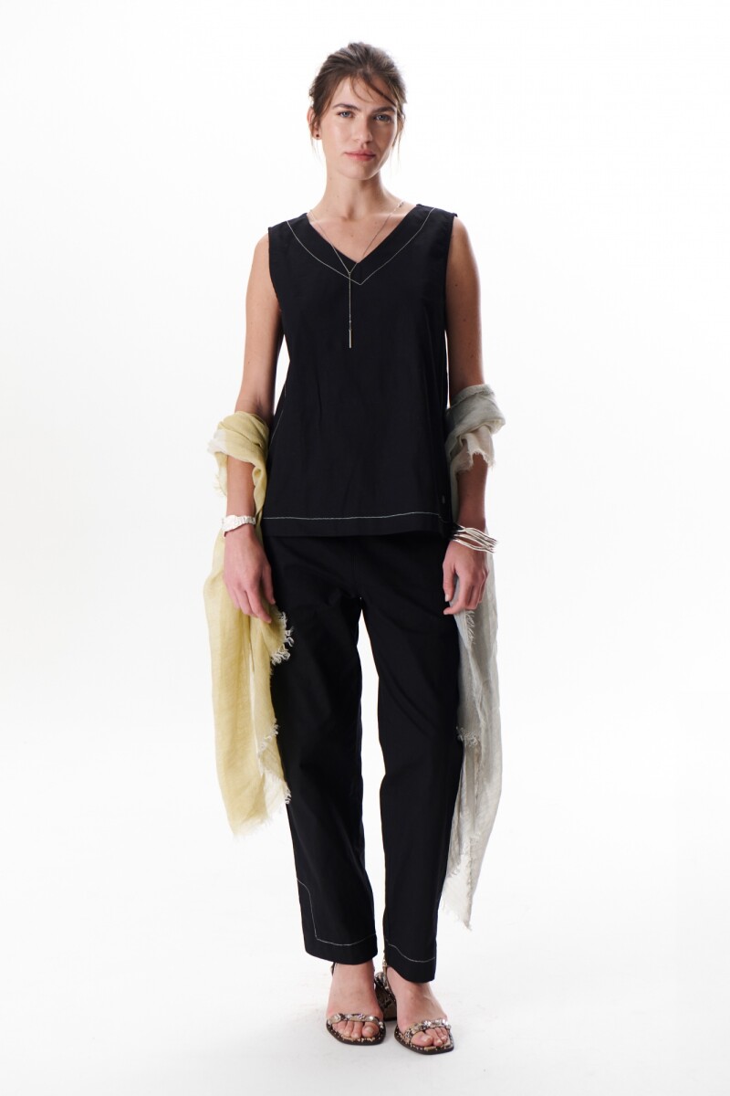 PANTALON LINO STRECH NEGRO