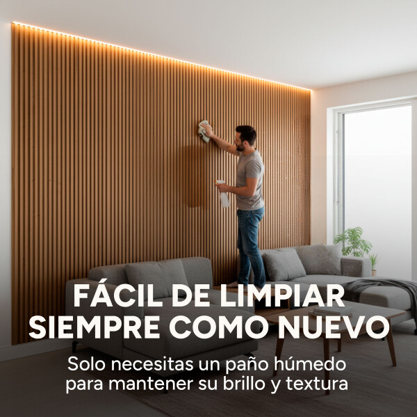 Pack x50 Wpc Simil Madera Wall Panel Lambrin 2.90x16.7 Color Marrón Madera 2