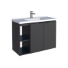 Mueble de baño suspendido Aster negro 80cm con bacha de resina Mueble De Baño Suspendido Aster Negro 80cm Con Bacha De Resina