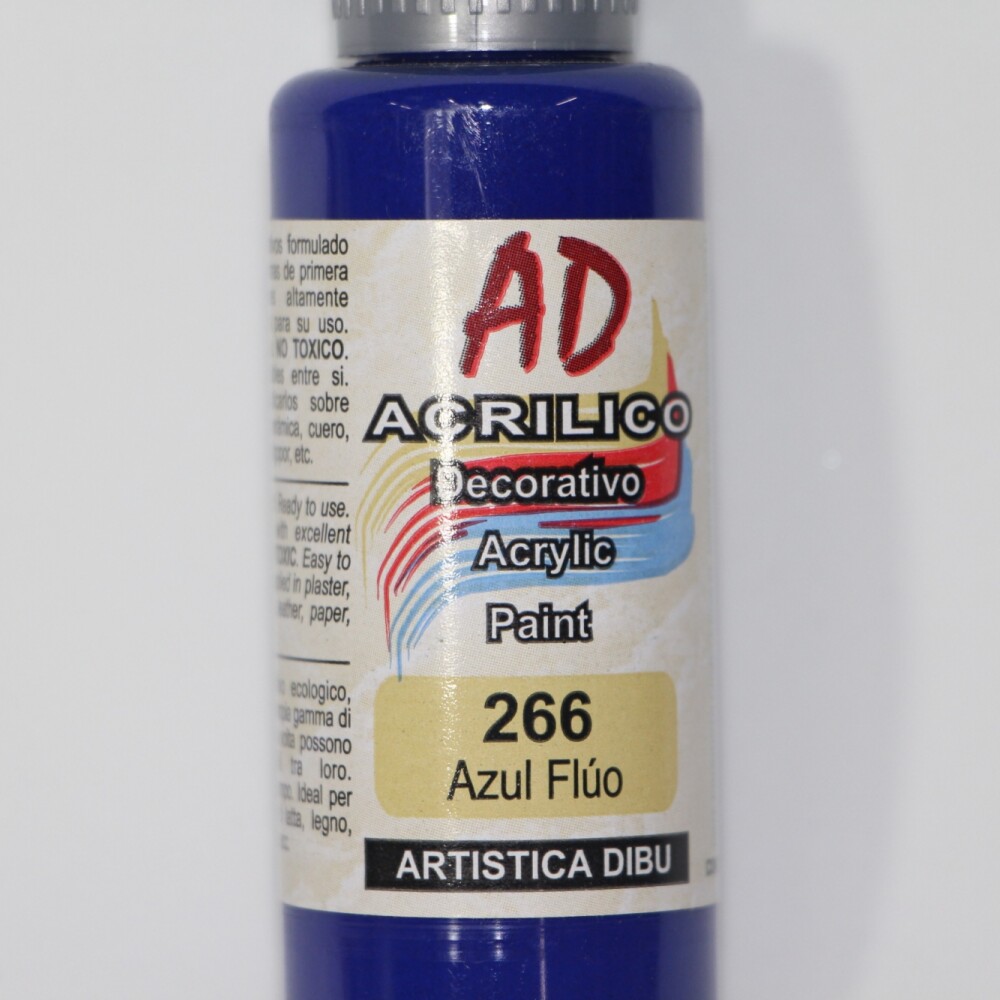 PINTURA ACRILICA ARTISTICA DIBU 60 ML. DIFERENTES COLORES COLOR AZUL FLUO 266