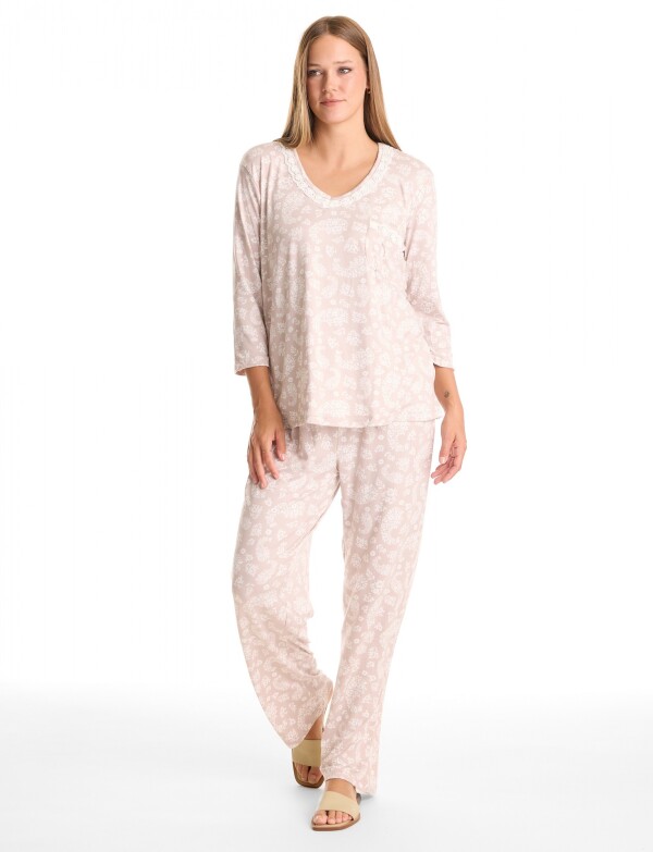 Pijama Con Pantalon BEIGE/MULTI