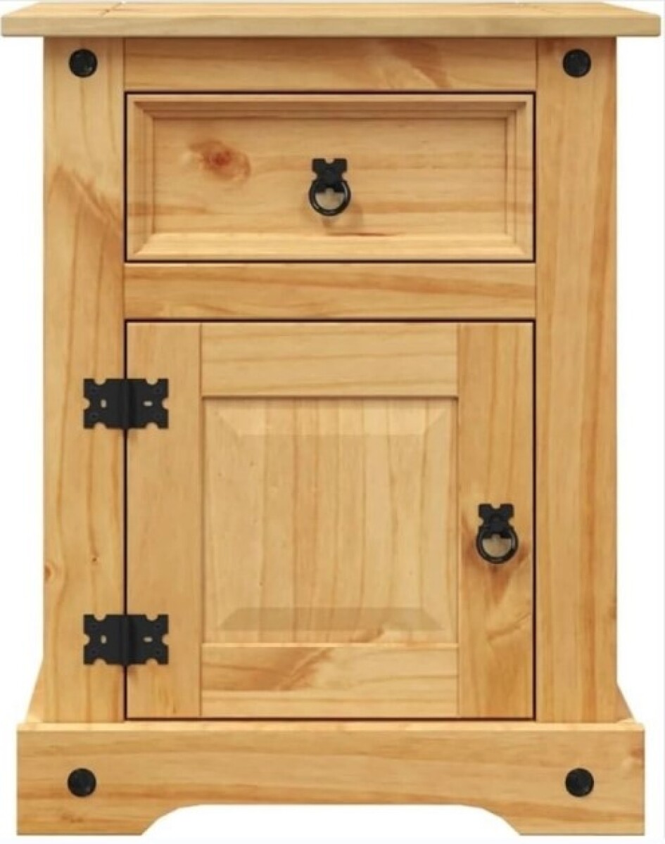 Mesa de Luz Grande Estilo Mexicano 1 Puerta 1 Cajon CERA NATURAL 