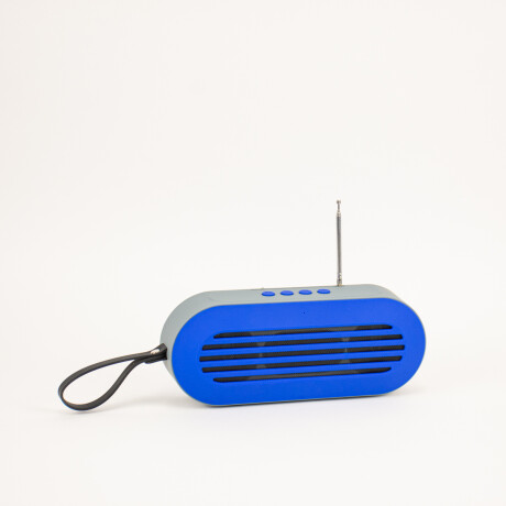 Parlante Ovalado Con Bluetooth Usb Sd A Batería Azul