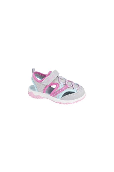 Sandalias deportivas con velcro, tonos gris y rosado Sin color