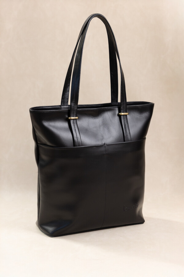 Cartera Inés Negro Liso