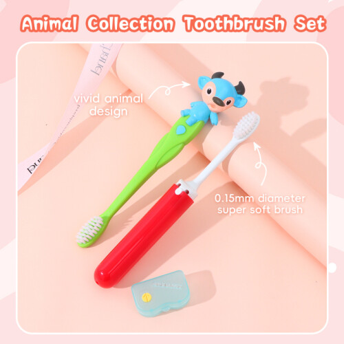 Set Cepillo De Dientes Colección Animales - Vaca Unica