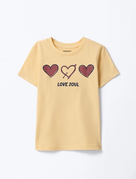CAMISETA BÁSICA INFANTIL CON ESTAMPA AMARILLO