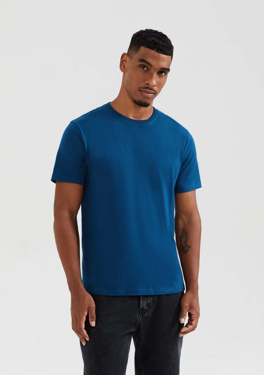 CAMISETA BÁSICA MANGA CORTA - AZUL 
