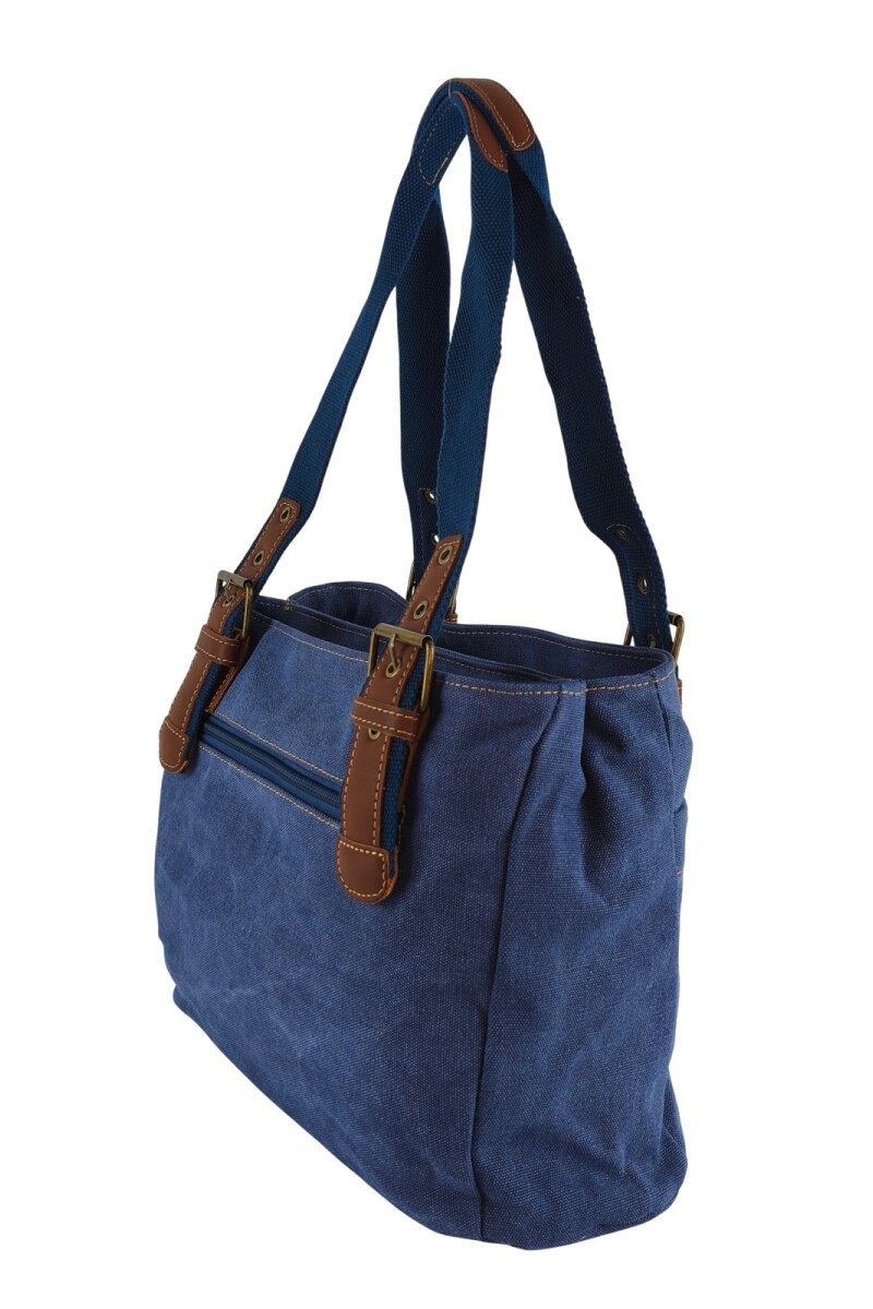 Cartera lona doble cierre Azul