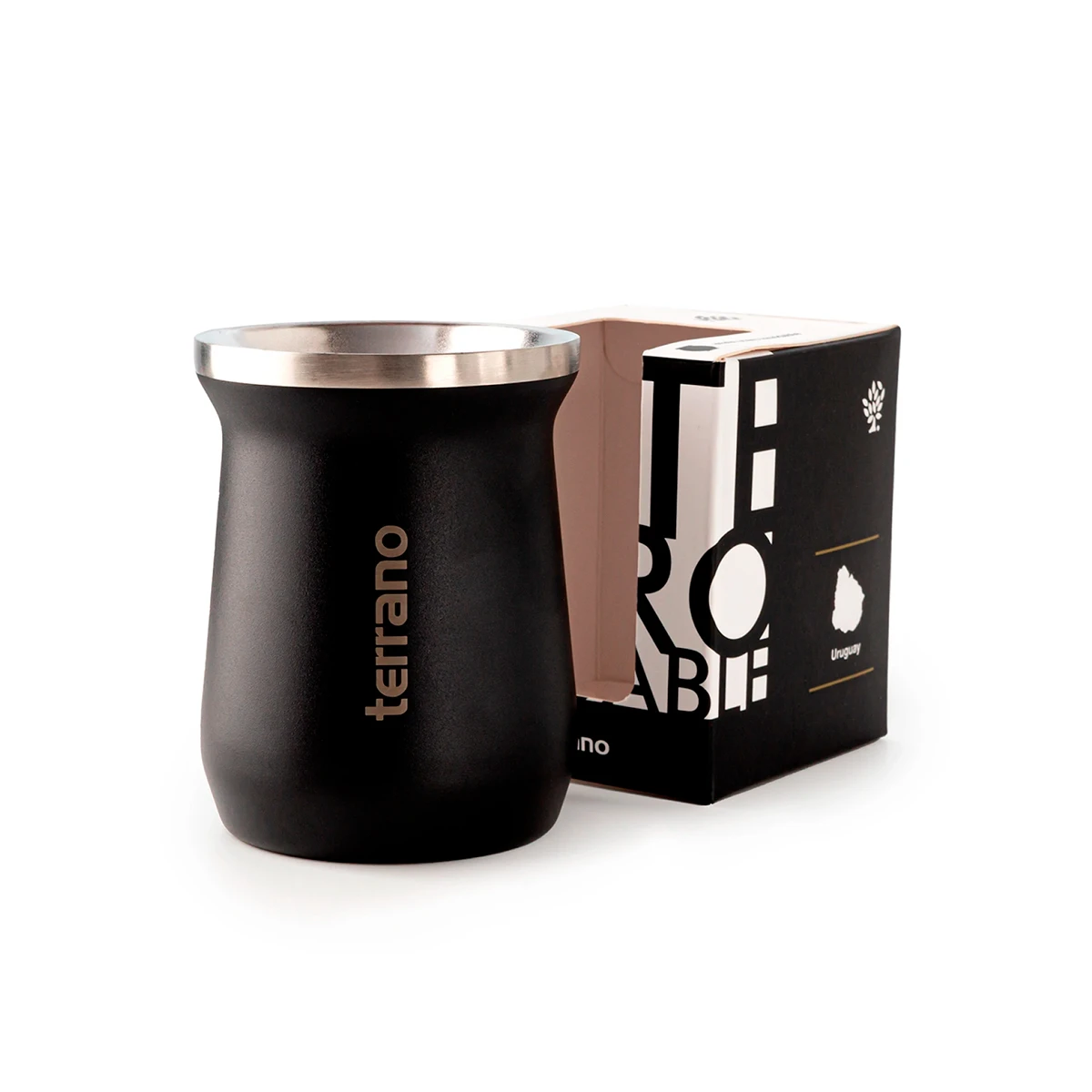 Mate Terrano Camionero Acero Inoxidable - NEGRO 