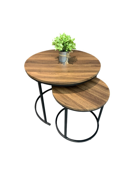 SET 2 MESAS RATONAS D40/D60CM MADERA/METAL SET 2 MESAS RATONAS D40/D60CM MADERA/METAL