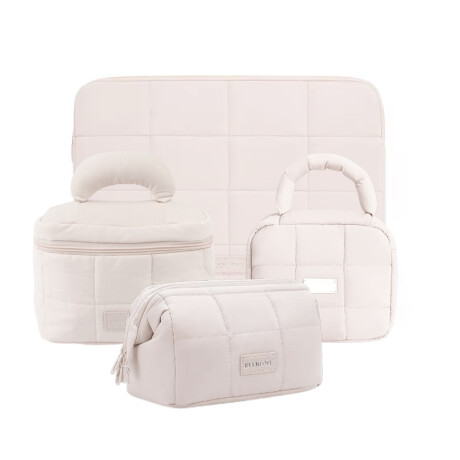 Set x4 neceseres puffer beige Beige