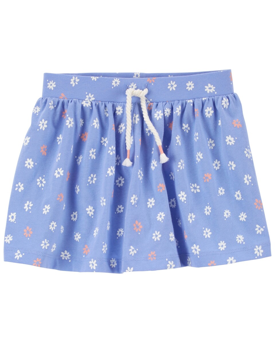 Short pollera de algodón diseño floral 