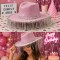 Sombrero Cowboy Brillante con de Lentejuelas Rosa