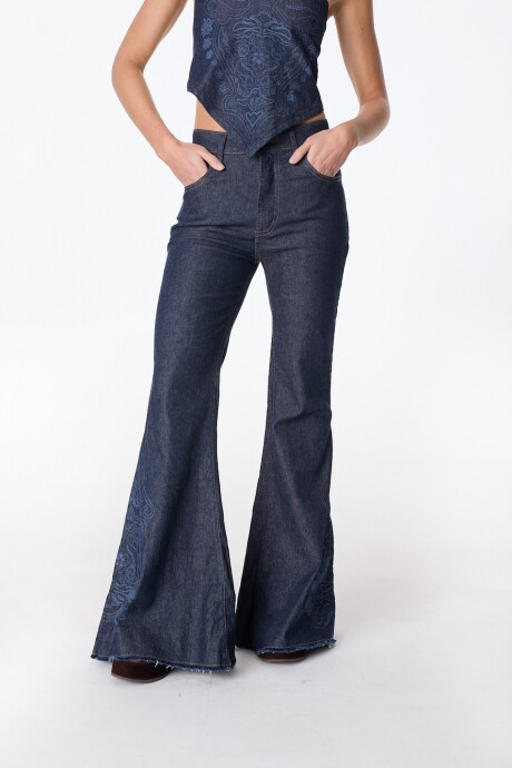 Jean New Paz Azul Grabado