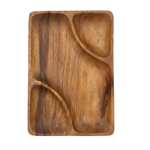 COPETINERO 3DIV EXT COL NEGRO 30.5X20X4CM MAD ACAC Unica