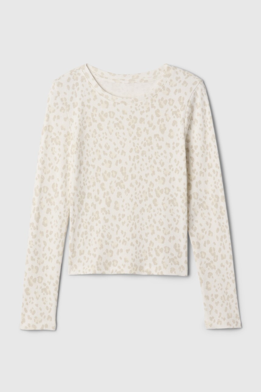 Remera Manga Larga Niña Snow Leopard
