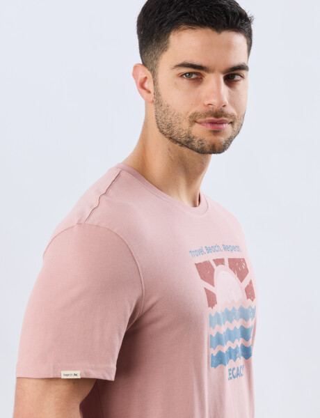 REMERA ESTAMPADA DE ALGODÓN Rosa