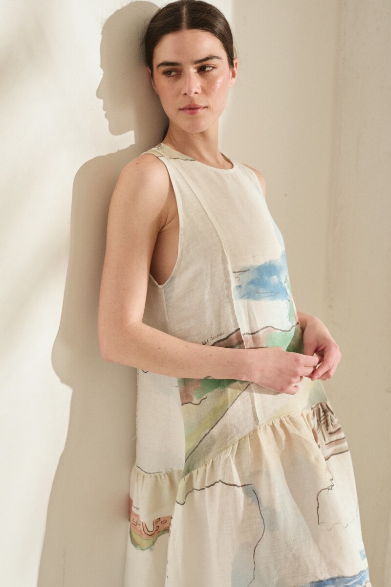 PRE VENTA VESTIDO TERRA PRINT Agua