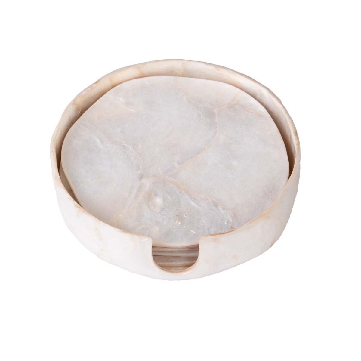 SET 4 POSAVASOS - NACAR NATURAL-BEIGE CCS 1801 ABS 