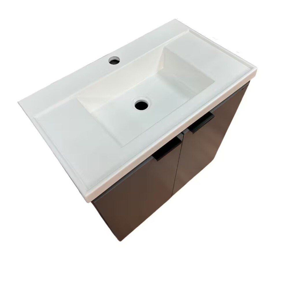 Mueble de baño suspendido Aster gris 60cm con bacha de resina Mueble De Baño Suspendido Aster Gris 60cm Con Bacha De Resina