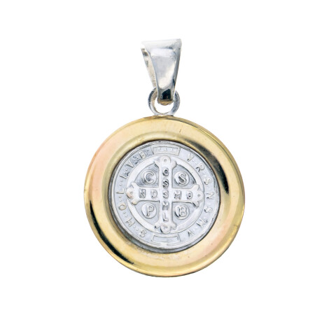 Medalla de plata 925 y double de oro 18 ktes SAn Benito Medalla de plata 925 y double de oro 18 ktes SAn Benito