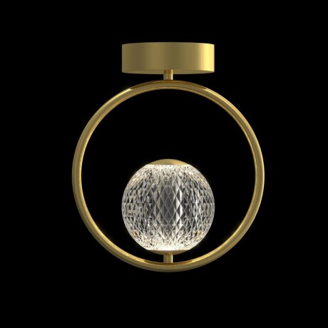 Aplique de techo led diseño anillo y bocha facetada Aplique de techo led diseño anillo y bocha facetada