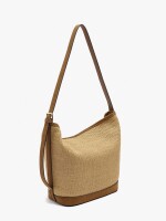 Bolso De Hombro Efecto Rafia natural