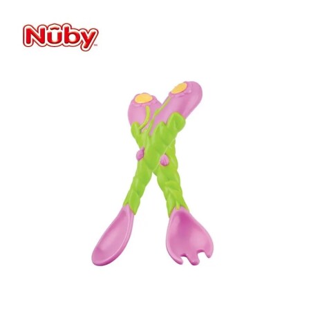 Set Nuby Cuchara y Tenedor Flower Libre Bpa 001