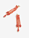 Aros Colgantes Cortos Strass Aros Colgantes Cortos Strass - Rojo Medio