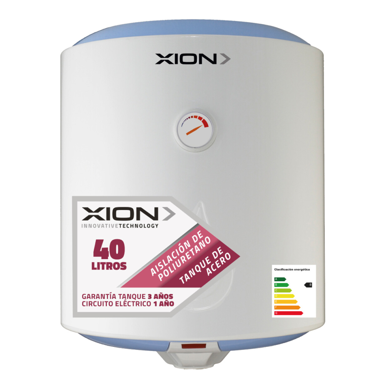 termotanque calefón 40lts. cilíndrico con etiqueta 